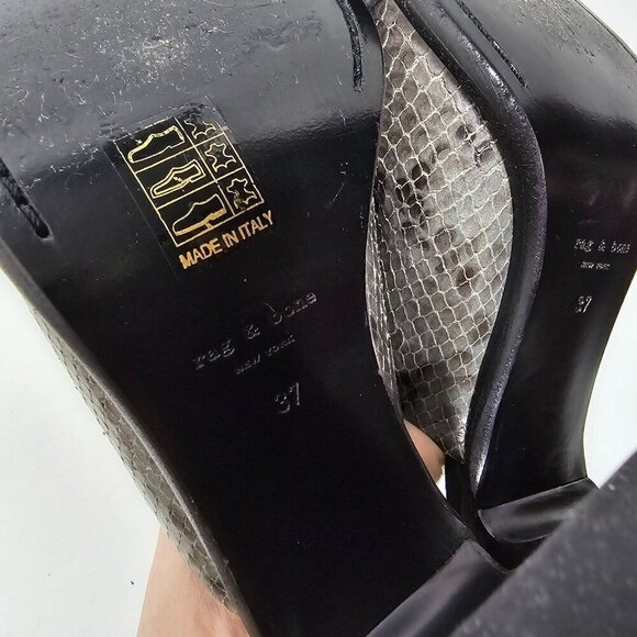 Rag & Bone Tristan Snake Print Python Mule Sandal High Heels - Picture 5 of 12